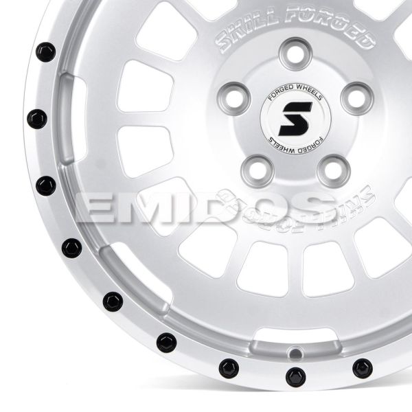 КОВАНЫЕ ДИСКИ H241228I SKILL SV606-SV406 17 J8 ET45 5X120 65.1 СЕРЕБРО ГЛЯНЦЕВОЕ + ЧЁРНЫЕ ДЕКОРАТИВН