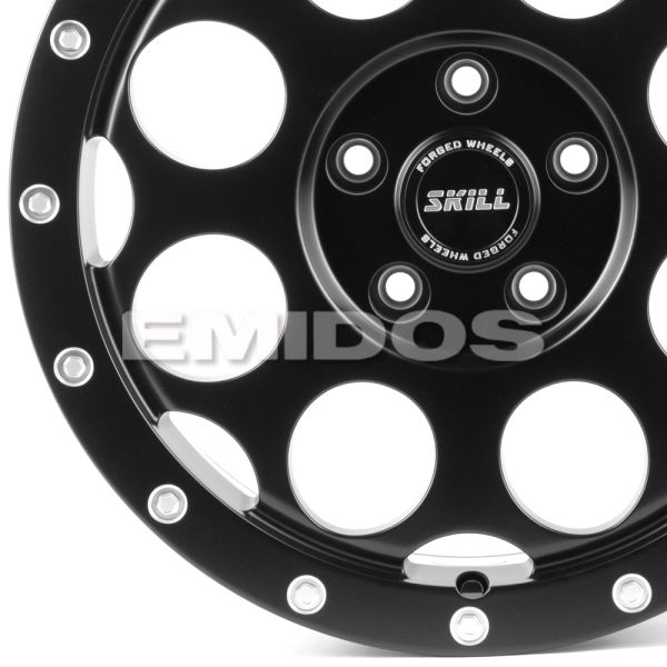 КОВАНЫЕ ДИСКИ H241228J SKILL SV607-SV406 17 J8 ET45 5X120 65.1 ЧЁРНЫЙ МАТОВЫЙ + ПОЛИРОВАННЫЕ ДЕКОРАТ