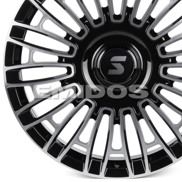 КОВАНЫЕ ДИСКИ H250905G SKILL SV702-SL251 22 J9 ET28 6X139.7 78.1 ЧЁРНЫЙ ГЛЯНЦЕВЫЙ + ПОЛИРОВАННЫЕ СПИ