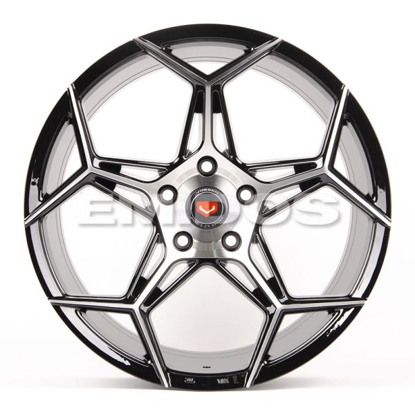 ЛИТЫЕ ДИСКИ 80497 VEEMANN BX04-CS244 18 J9 ET38 5X114.3 73.1 ЧЁРНЫЙ + ПОЛИРОВАННЫЕ СПИЦЫ