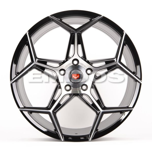 ЛИТЫЕ ДИСКИ 80499 VEEMANN BX04-CS257 19 J9.5 ET38 5X114.3 73.1 ЧЁРНЫЙ + ПОЛИРОВАННЫЕ СПИЦЫ
