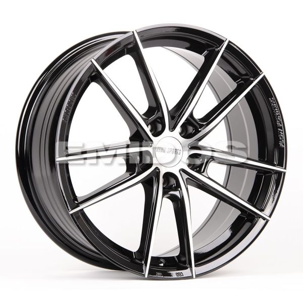 ЛИТЫЕ ДИСКИ 80750 ZERO 2239-DS191 18 J8 ET40 5X108 73.1 ЧЁРНЫЙ ГЛЯНЦЕВЫЙ + ПОЛИРОВАННЫЕ СПИЦЫ