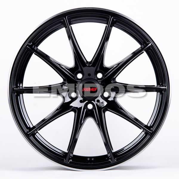 ЛИТЫЕ ДИСКИ 80759 RAYS 5203-SV271 17 J7 ET38 5X108 73.1 ЧЁРНЫЙ + ПОЛИРОВАННЫЙ ОБОД