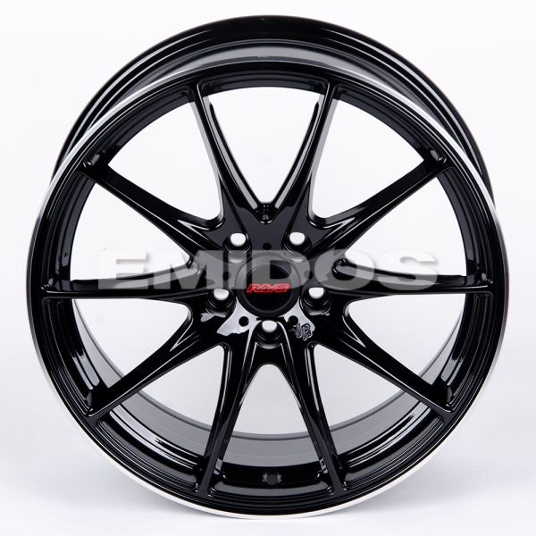 ЛИТЫЕ ДИСКИ 80759 RAYS 5203-SV271 17 J7 ET38 5X108 73.1 ЧЁРНЫЙ + ПОЛИРОВАННЫЙ ОБОД