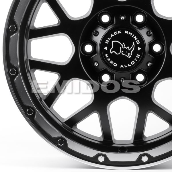 ЛИТЫЕ ДИСКИ 81414 BLACK RHINO 84243-FG434 17 J8.5 ET15 6X139.7 106.1 ЧЁРНЫЙ МАТОВЫЙ + ПОЛИРОВАННЫЙ О