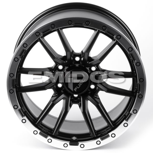 ЛИТЫЕ ДИСКИ 81415 FUEL 60273-FG443 18 J9 ET18 6X139.7 106.1 ЧЁРНЫЙ МАТОВЫЙ + ПОЛИРОВАННЫЙ ОБОД