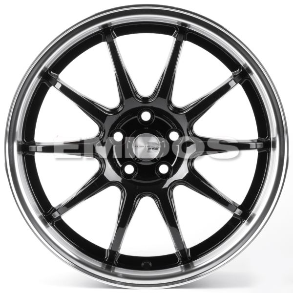 ЛИТЫЕ ДИСКИ 81434 WORK 12243-CT345 17 J7.5 ET40 5X100 73.1 ЧЁРНЫЙ ГЛЯНЦЕВЫЙ + ПОЛИРОВАННЫЙ ОБОД