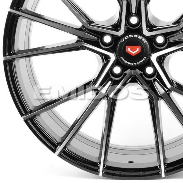 ЛИТЫЕ ДИСКИ 81495 VOSSEN BY04-FG595 19 J8.5 ET35 5X114.3 73.1 ЧЁРНЫЙ ГЛЯНЦЕВЫЙ + ПОЛИРОВАННЫЕ СПИЦЫ