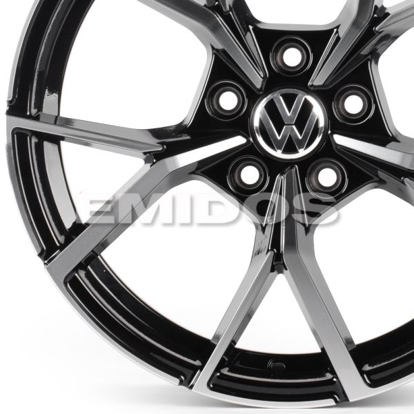 ЛИТЫЕ ДИСКИ 81731 VOLKSWAGEN FC3112-SM155 17 J7.5 ET35 5X112 57.1 ЧЁРНЫЙ + ПОЛИРОВАННЫЕ СПИЦЫ