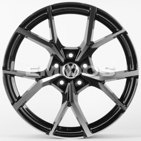 ЛИТЫЕ ДИСКИ 81732 VOLKSWAGEN FC3112-SM169 18 J8 ET35 5X112 57.1 ЧЁРНЫЙ + ПОЛИРОВАННЫЕ СПИЦЫ