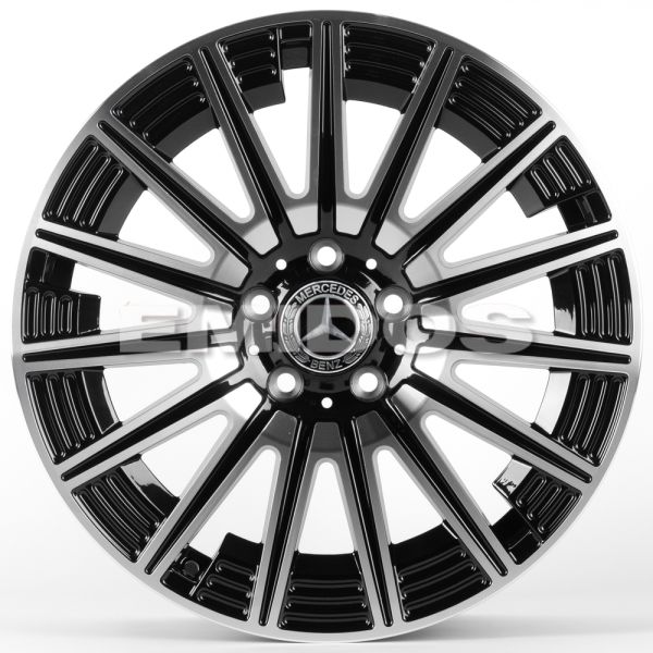 ЛИТЫЕ ДИСКИ 81752 MERCEDES-BENZ FC3176-DS329 18 J8 ET36 5X112 66.56 ЧЁРНЫЙ + ПОЛИРОВАННЫЕ СПИЦЫ