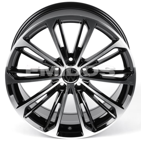ЛИТЫЕ ДИСКИ 82094 VOLKSWAGEN IVF-3030-SF069 18 J8 ET35 5X112 57.1 ЧЁРНЫЙ + ПОЛИРОВАННЫЕ СПИЦЫ
