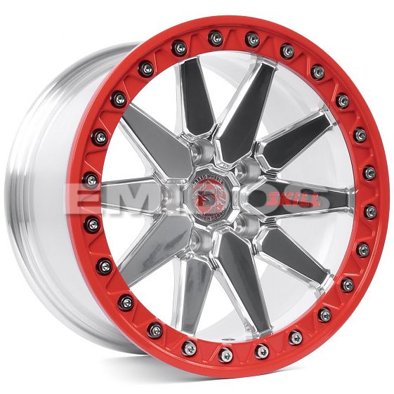 Комплект дисков 28518/17/71.6/зеркальная полировка + красные спицы