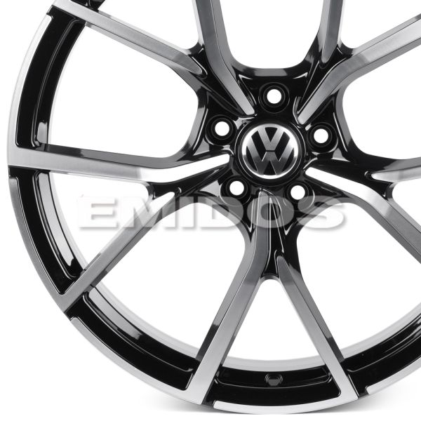 Комплект дисков 29789/20/66.6/Чёрный Глянцевый + Полированные Спицы