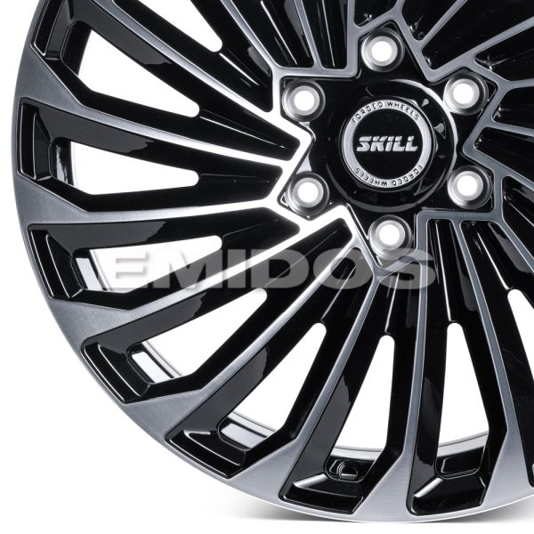 Комплект дисков 29885/20/106.1/Чёрный Глянцевый + Полированные Спицы