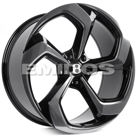 Комплект дисков 28505/22/71.5/чёрный глянцевый + полированные спицы + лак SH55