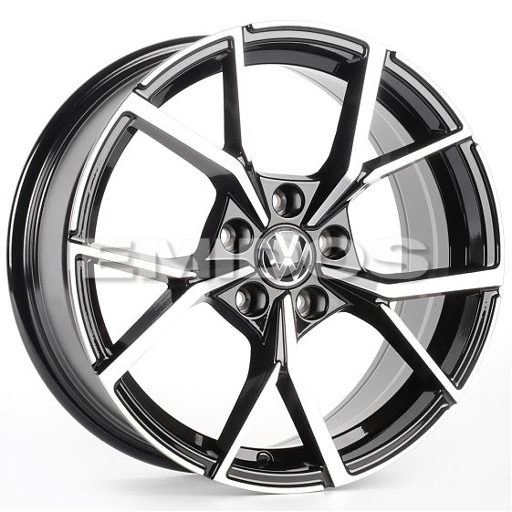 Комплект дисков 22890/17/57.1/Черный + Полированные Спицы