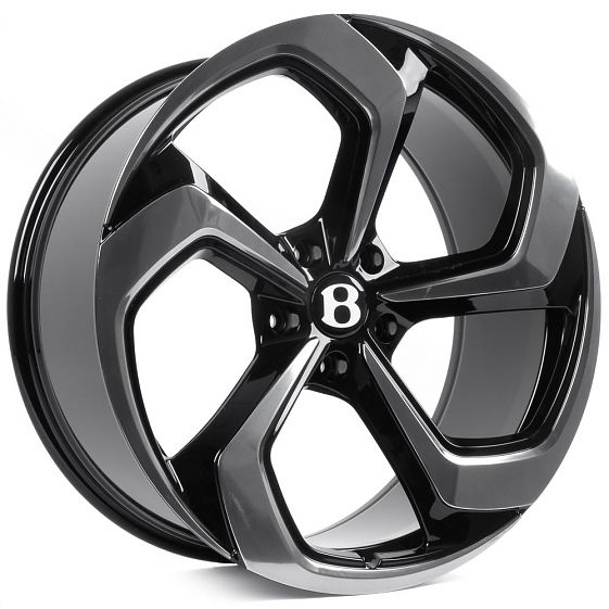 Комплект дисков 28505/22/71.5/чёрный глянцевый + полированные спицы + лак SH55