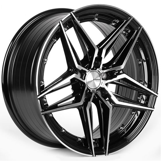 Комплект дисков 23393/18/66.45/Чёрный Глянцевый + Полированные Спицы