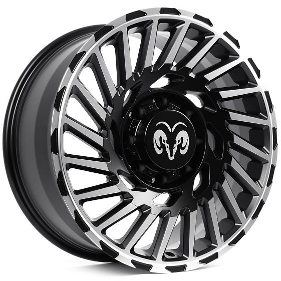 Комплект дисков 28512/20/121.3/Чёрный Матовый + Полированные Спицы