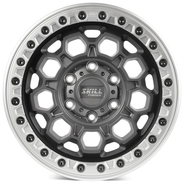 КОВАНЫЕ ДИСКИ H241002D SKILL SB024-DS184 17 J8.5 ET30 6X139.7 93.1 ГРАФИТ МАТОВЫЙ + СЕРЕБРЯНЫЙ БЕДЛО