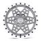 КОВАНЫЕ ДИСКИ 230510S SKILL SB121-DS193 18 J9 ET45 6X139.7 95.1 ГРАФИТ МАТОВЫЙ + ПОЛИРОВАННЫЙ ОБОД