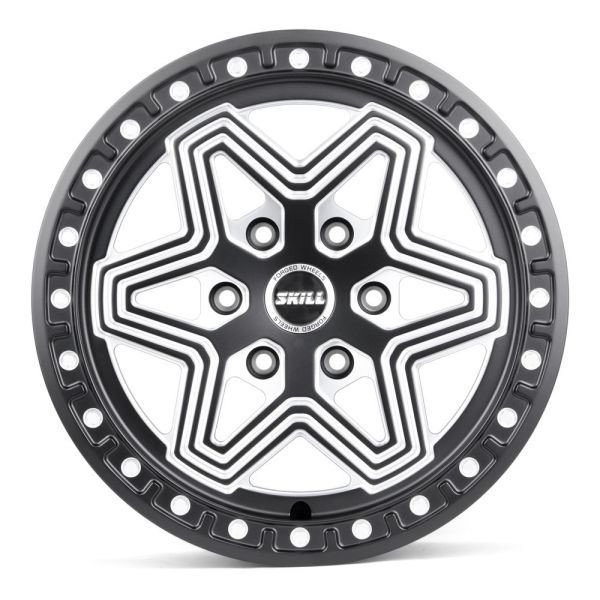 КОВАНЫЕ ДИСКИ 230510Z SKILL SB125-CT356 18 J9 ET45 6X139.7 95.1 ЧЁРНЫЙ МАТОВЫЙ + ПОЛИРОВАННЫЕ СПИЦЫ