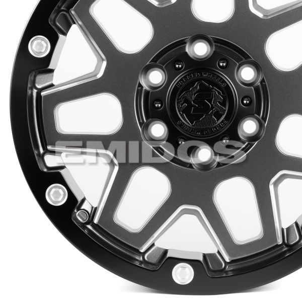 КОВАНЫЕ ДИСКИ H241206K SKILL SB126-SV407 17 J8.5 ET34 6X135 87.1 ГРАФИТ МАТОВЫЙ + ЧЁРНЫЙ МАТОВЫЙ ОБО