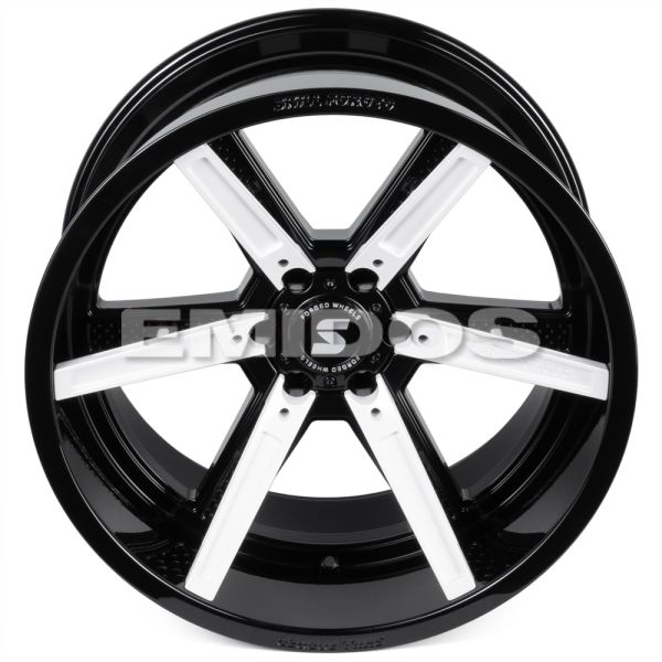 КОВАНЫЕ ДИСКИ H240326H SKILL SD102-SL101 22 J12 ET-44 6X139.7 77.8 ЧЁРНЫЙ ГЛЯНЦЕВЫЙ + БЕЛЫЕ ДЕКОРАТИ