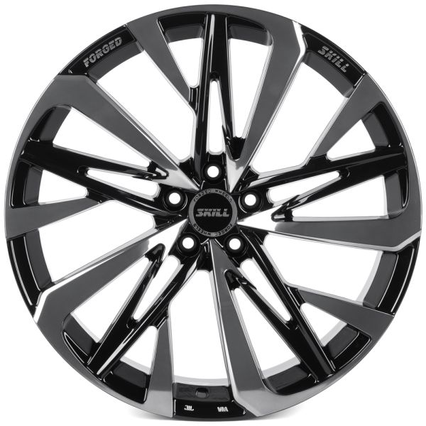 КОВАНЫЕ ДИСКИ H250930K SKILL SL221-CS412 20 J9 ET40 5X108 63.4 ЧЁРНЫЙ ГЛЯНЦЕВЫЙ + ЗЕРКАЛЬНАЯ ПОЛИРОВ