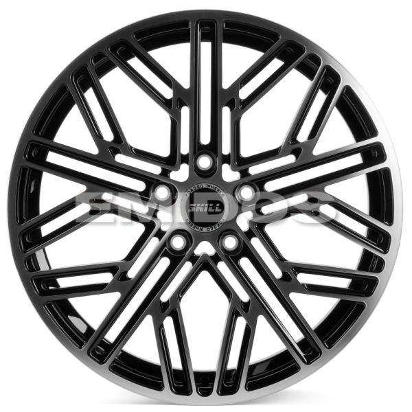 КОВАНЫЕ ДИСКИ H230907B SKILL SL238 19 J8 ET41.5 5X120 66.1 ЧЁРНЫЙ + ПОЛИРОВАННЫЕ СПИЦЫ