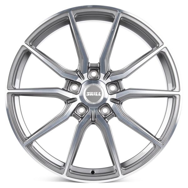 КОВАНЫЕ ДИСКИ 231028E SKILL SL292-SL075 20 J8.5 ET50 5X127 71.5 ГРАФИТ ГЛЯНЦЕВЫЙ + ПОЛИРОВАННЫЕ СПИЦ