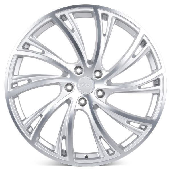 КОВАНЫЕ ДИСКИ H231103Q SKILL SL523-CS277 21 J9 ET40 5X120 66.1 СЕРЕБРО МАТОВОЕ + ПОЛИРОВАННЫЕ СПИЦЫ