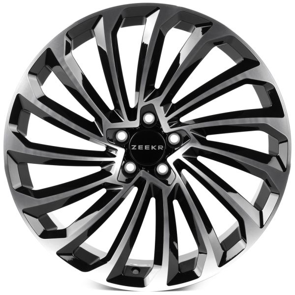 КОВАНЫЕ ДИСКИ H250930I SKILL SL529-SL221 20 J9 ET40 5X108 63.4 ЧЁРНЫЙ ГЛЯНЦЕВЫЙ + ПОЛИРОВАННЫЕ СПИЦЫ