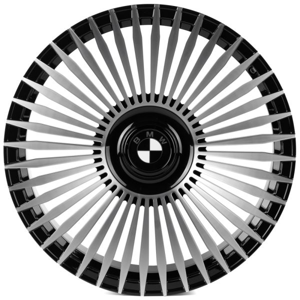 КОВАНЫЕ ДИСКИ H250407C SKILL SL762-SV482 22 J9.5 ET36 5X112 66.6 ЧЕРНЫЙ ГЛЯНЕЦ + ПОЛИРОВАНЫЕ СПИЦЫ