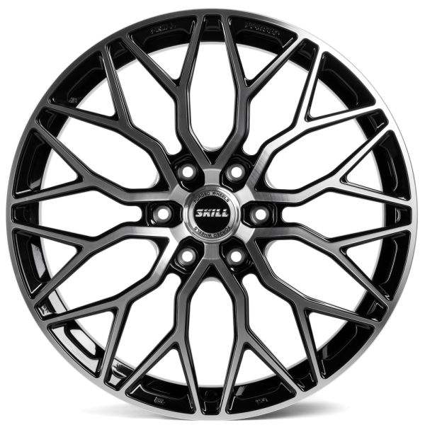 КОВАНЫЕ ДИСКИ 231029C SKILL SV100-SV304 20 J8 ET46 6X114.3 67.1 ЧЁРНЫЙ ГЛЯНЦЕВЫЙ + ПОЛИРОВАННЫЕ СПИЦ