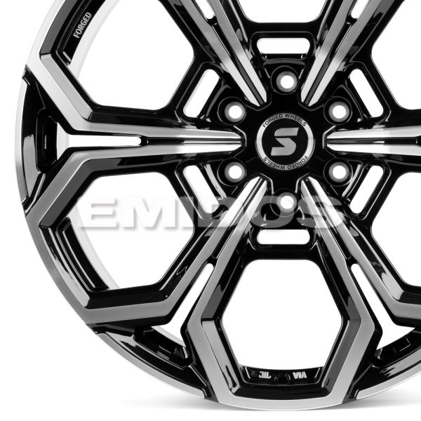 КОВАНЫЕ ДИСКИ H250826D SKILL SV111-SL251 22 J9 ET28 6X139.7 106.1 ЧЁРНЫЙ ГЛЯНЦЕВЫЙ + ПОЛИРОВАННЫЕ СП
