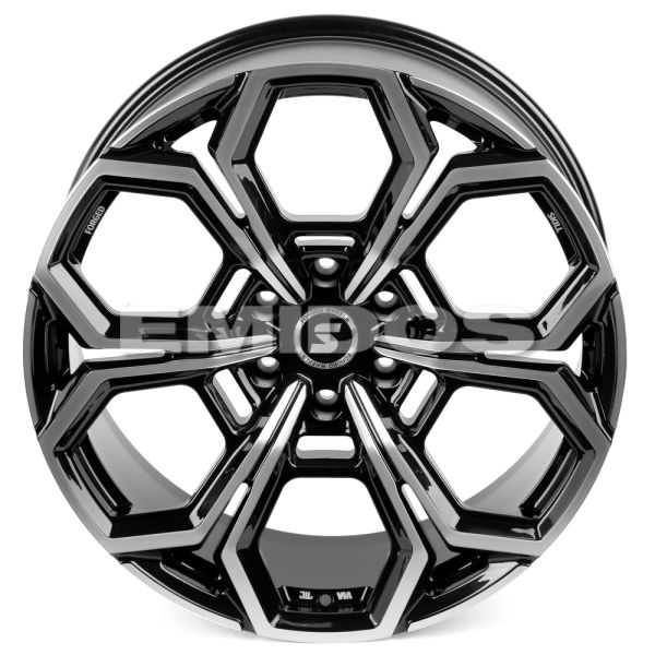 КОВАНЫЕ ДИСКИ H250924V SKILL SV111-SB593 22 J9 ET50 6X139.7 95.1 ЧЁРНЫЙ ГЛЯНЦЕВЫЙ + ПОЛИРОВАННЫЕ СПИ