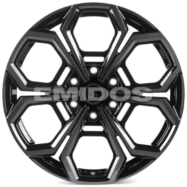 КОВАНЫЕ ДИСКИ H241229E SKILL SV111-SB563 20 J9 ET50 6X139.7 95.1 ЧЁРНЫЙ ГЛЯНЦЕВЫЙ + ПОЛИРОВАННЫЕ СПИ