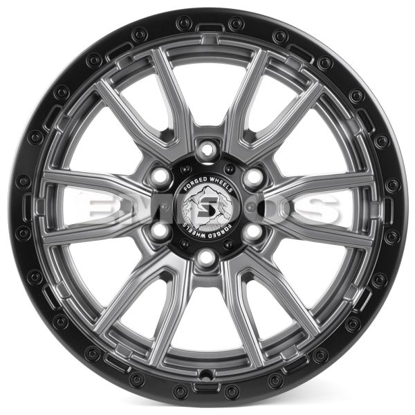 КОВАНЫЕ ДИСКИ H240605A SKILL SV127-SK303 18 J9 ET19 6X139.7 106.1 ГРАФИТ МАТОВЫЙ + ЧЁРНЫЙ БЕДЛОК