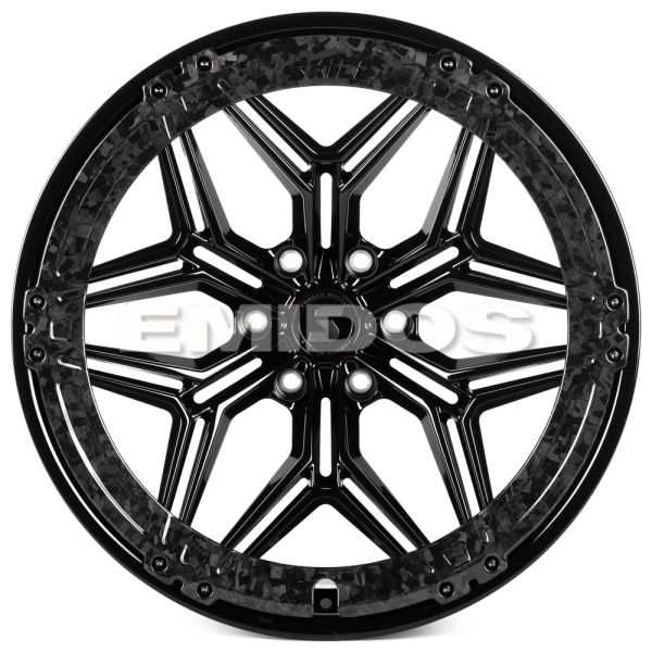 КОВАНЫЕ ДИСКИ H240607H SKILL SV185-SB595 22 J10 ET-10 6X139.7 77.8 ЧЁРНЫЙ ГЛЯНЦЕВЫЙ + КАРБОН SFC06