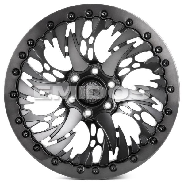 КОВАНЫЕ ДИСКИ H240311H SKILL SV308-SB420 20 J10 ET0 6X139.7 77.8 ГРАФИТ МАТОВЫЙ + ПОЛИРОВАННЫЕ СПИЦЫ