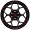 КОВАНЫЕ ДИСКИ H241203A SKILL SV310-SB420 20 J10 ET0 6X139.7 77.8 ЧЁРНЫЙ ГЛЯНЦЕВЫЙ + КРАСНЫЕ СПИЦЫ