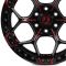 КОВАНЫЕ ДИСКИ H241203A SKILL SV310-SB420 20 J10 ET0 6X139.7 77.8 ЧЁРНЫЙ ГЛЯНЦЕВЫЙ + КРАСНЫЕ СПИЦЫ