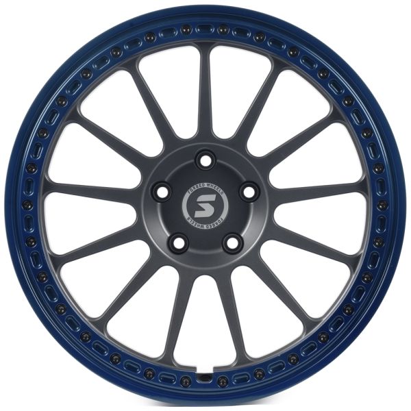 КОВАНЫЕ ДИСКИ H250611G SKILL SV426-SV452 20 J9.5 ET20 5X130 84.1 ГРАФИТ МАТОВЫЙ + СИНИЙ ОБОД