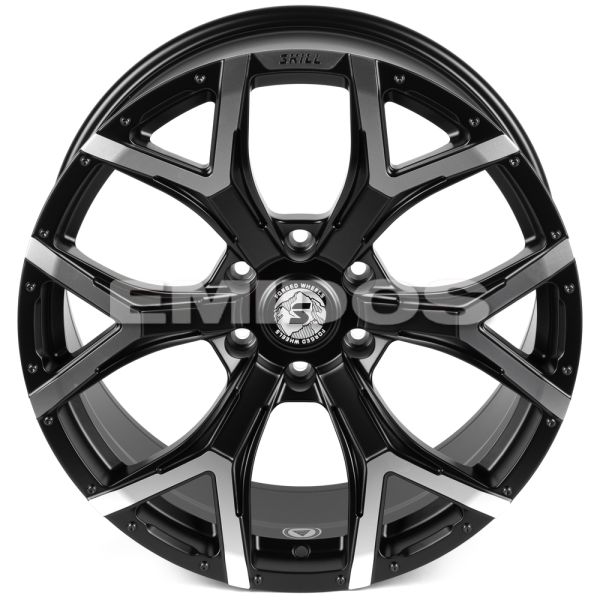 КОВАНЫЕ ДИСКИ H241206T SKILL SV508-SL222 20 J9.5 ET20 6X135 87.1 ЧЁРНЫЙ МАТОВЫЙ + ПОЛИРОВАННЫЕ СПИЦЫ