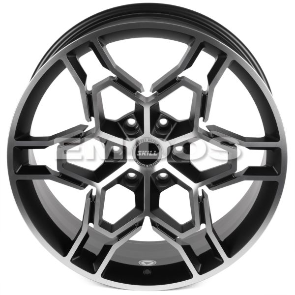 КОВАНЫЕ ДИСКИ H241211J SKILL SV648-SK363 22 J9 ET19 6X139.7 77.8 ЧЁРНЫЙ МАТОВЫЙ + ПОЛИРОВАННЫЕ СПИЦЫ