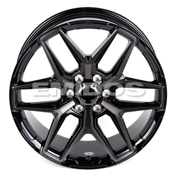 КОВАНЫЕ ДИСКИ H250826B SKILL SV854-CS442 22 J9 ET28 6X139.7 106.1 ЧЁРНЫЙ ГЛЯНЦЕВЫЙ + ПОЛИРОВАННЫЕ СП